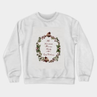 Emily Dickinson Quote Cute Watercolor Wreath Blackberries and Country Mice Crewneck Sweatshirt